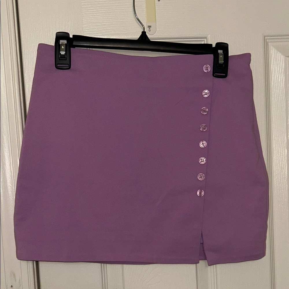 Abbeline Purple Button up skirt